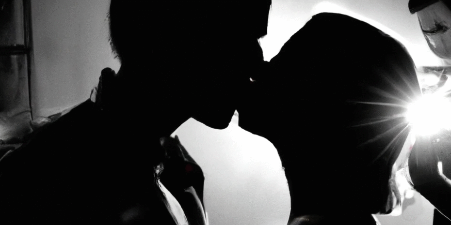 Couple kiss bw boy in background 930x620